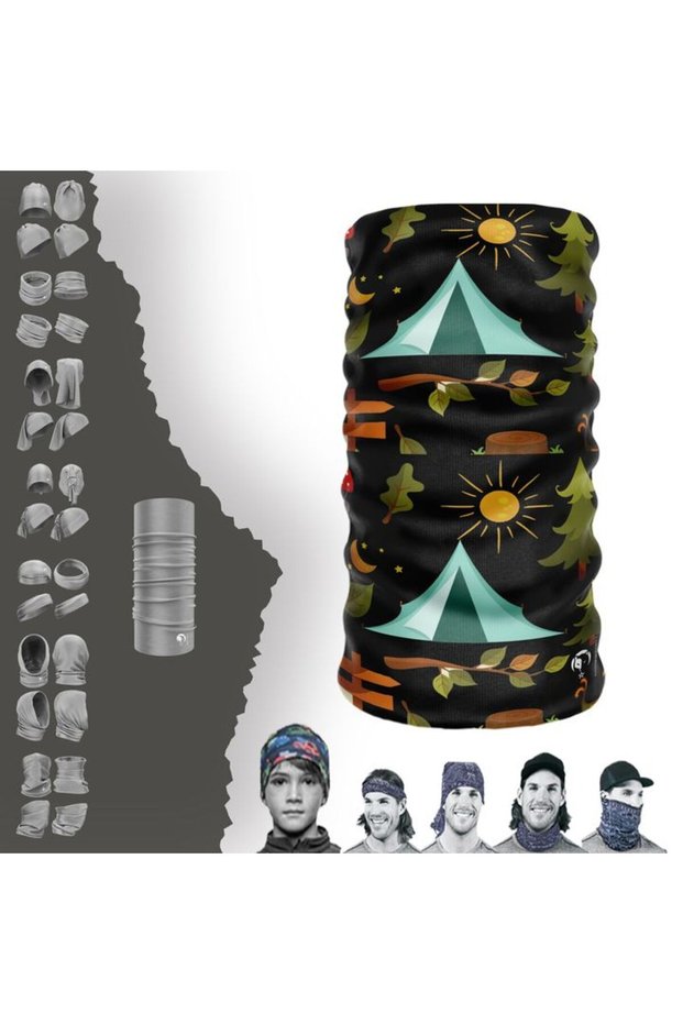 Camping/Camper Neck Gaiter Beanie Bandana Mask Bonnet Buckle Hairband