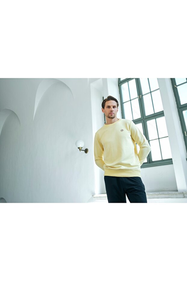 Basic Sweatshirt Sarı - 4