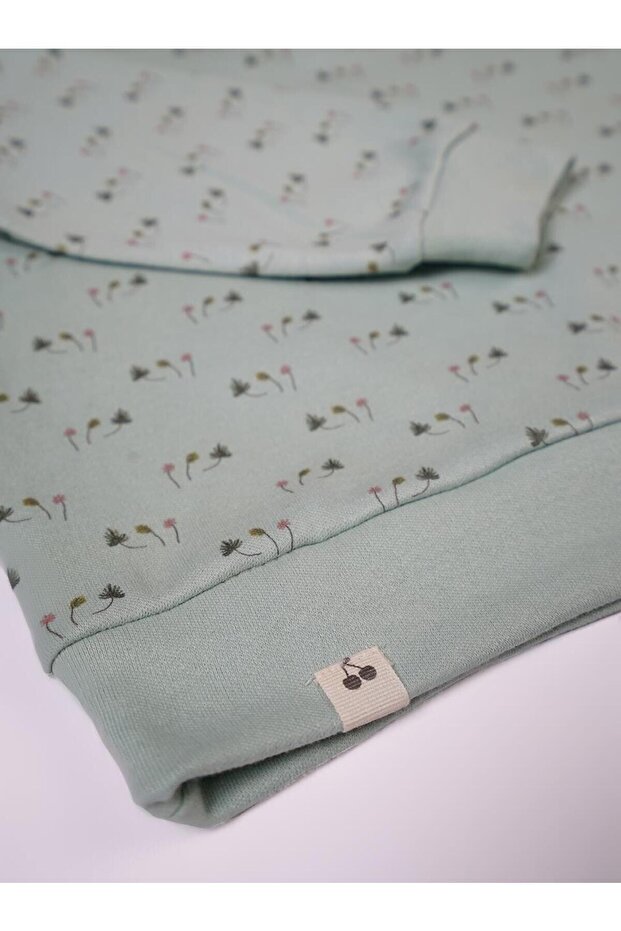 Leaf Patterned Cotton Pajama Set - 4