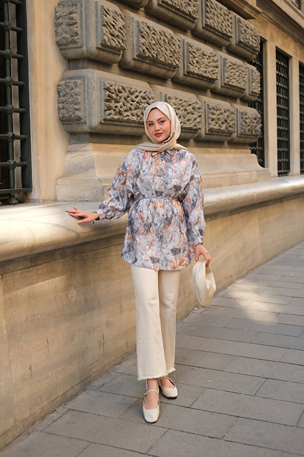 Women's Nara Stonewashed Oversize Shirt Gray