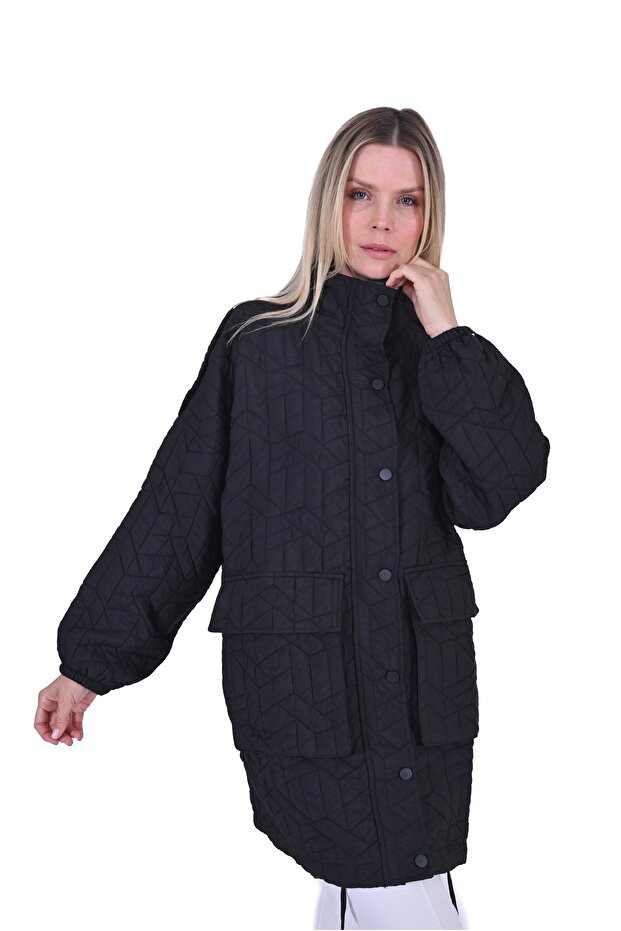 İNVEE 6913 Siyah Kapitone Ceket - 6