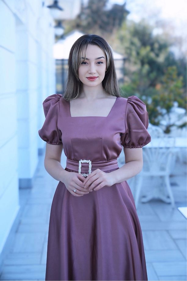 Hafsam elbise gül kurusu - 3