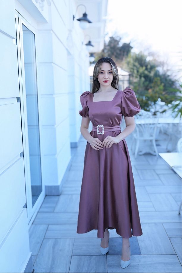 Hafsam elbise gül kurusu - 1