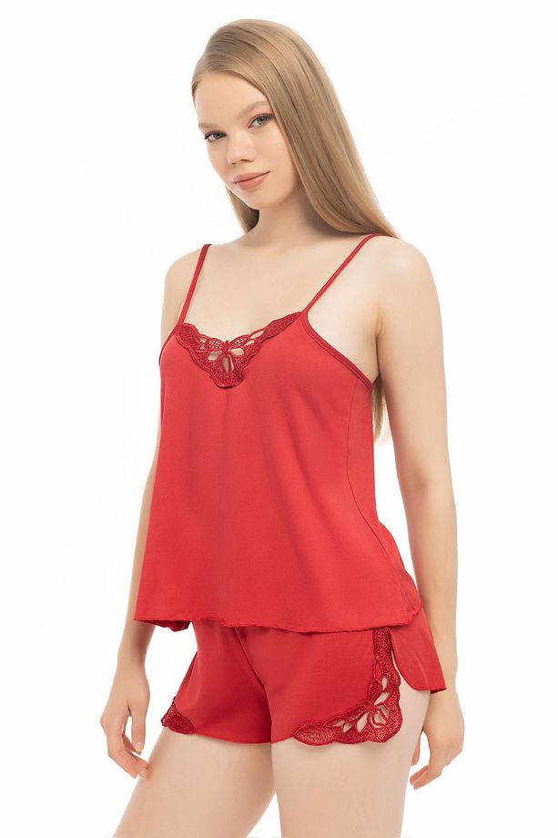 Mikro Penye Kumaş Şortlu Pijama Takımı - 2