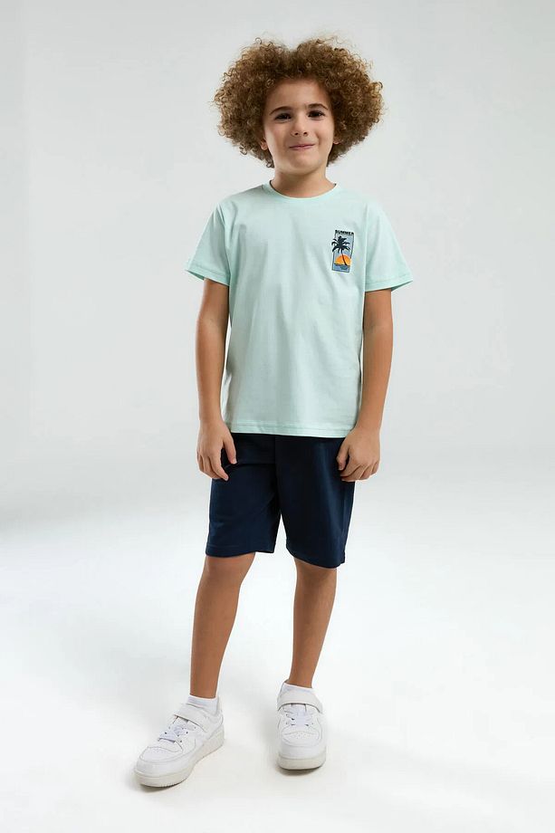 Erkek Summer Kısa Kol Şort Pijama Takımı (Baba-Oğul Takım Yapılabilir) - 5