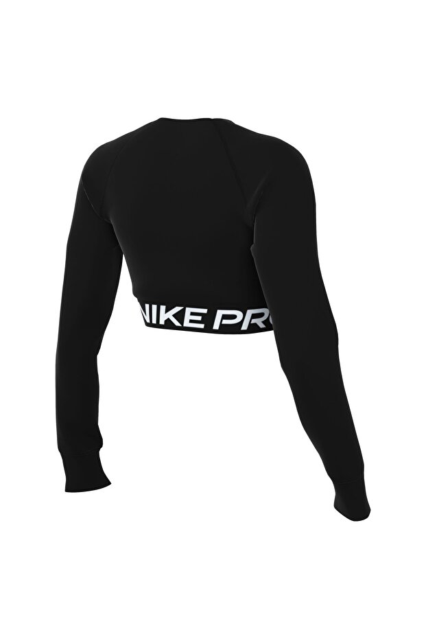 NIKE PRO DF 365 CROP LS - BLACK/(WHITE) - 2