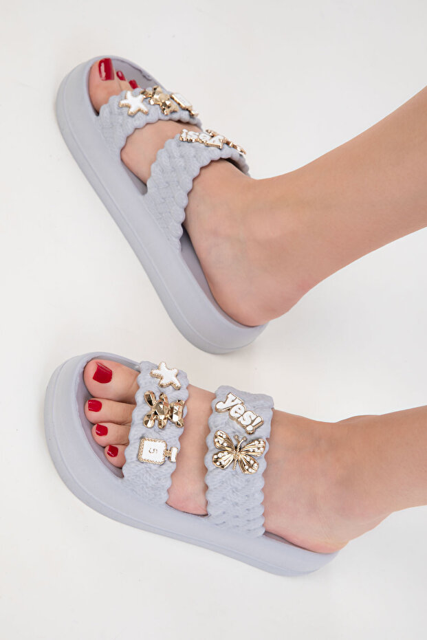 Szare Kapcie Damskie 20305 - 5