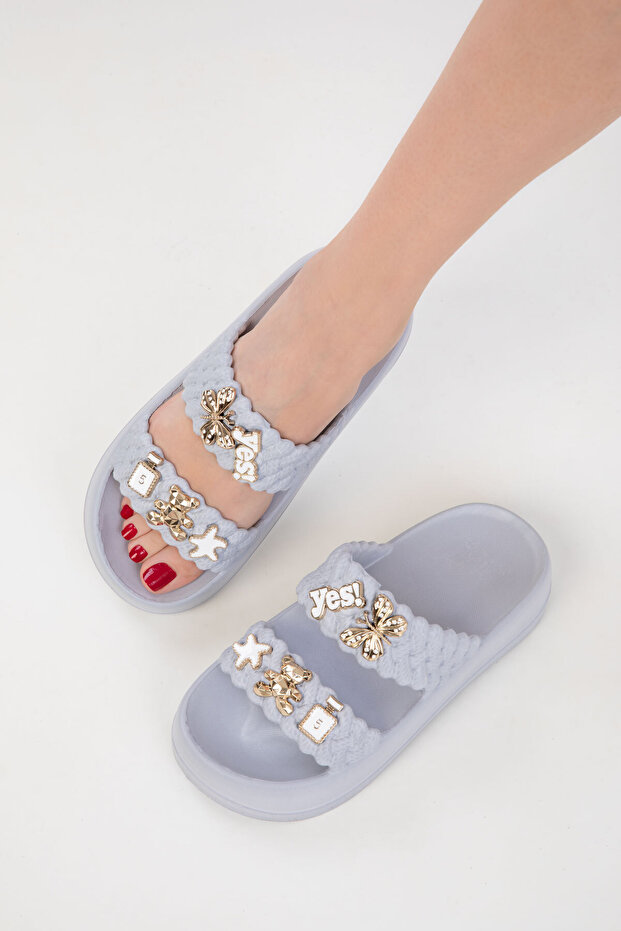 Szare Kapcie Damskie 20305 - 3