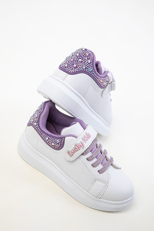 Fehér-lila uniszex gyerekcipő 20441 - 2