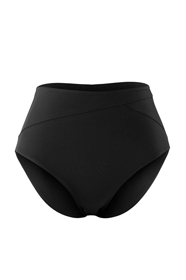 Siyah Yüksek Bel Hipster Basic Bikini Altı TBESS25BA00035 - 7