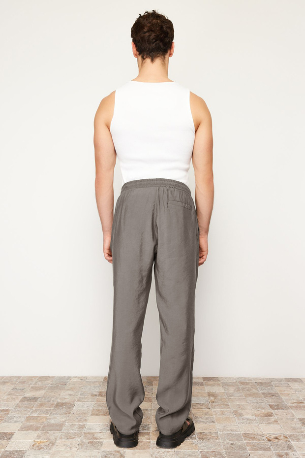 Haki Regular Fit Lastikli Beli Bağlamalı Modal Karışımlı Yumuşak Tuşeli Pantolon TMNSS24PL00000 - 5