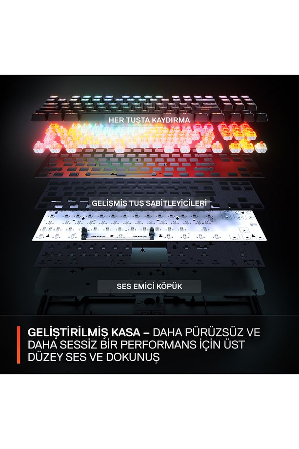 Apex Pro TKL Gen3 OmniPoint 3.0 HiperManyetik Switch RGB Mekanik Kablolu Oyuncu Klavyesi (UK)- Beyaz - 7