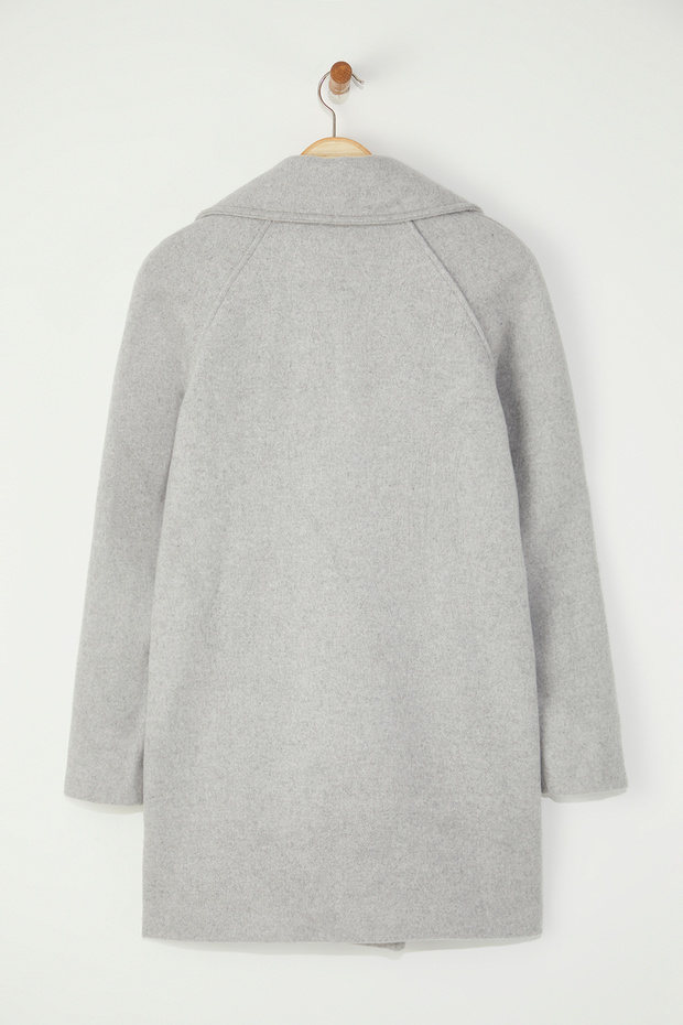 Szürke gyapjú kasmír kabát TWOAW21KB0017 - 7