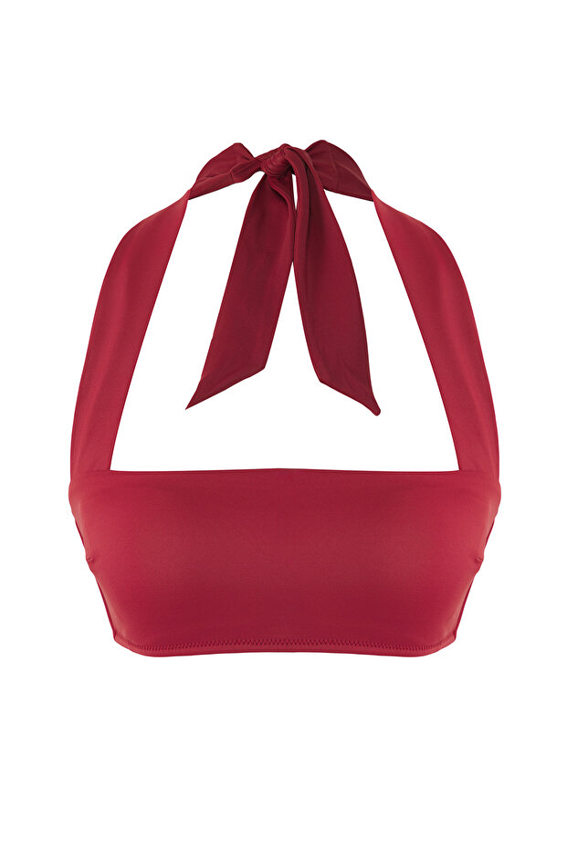 Bordo Straplez Kaplı Bikini Üstü TBESS25BU00054 - 5