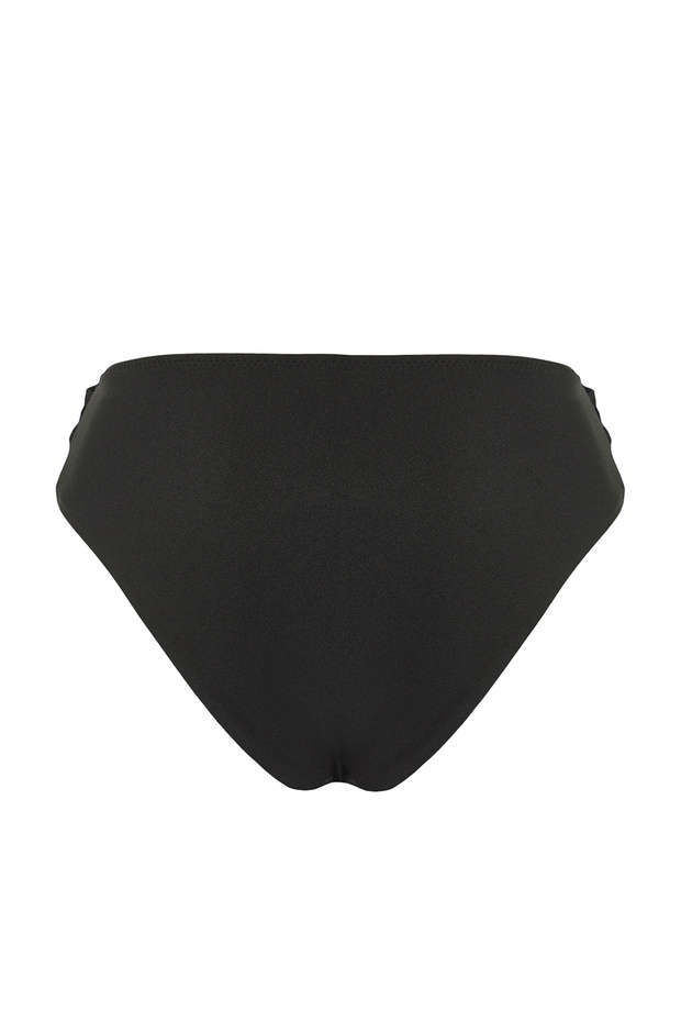 Siyah Düğümlü Regular Yüksek Bel Bikini Altı TBESS24BA00003 - 6
