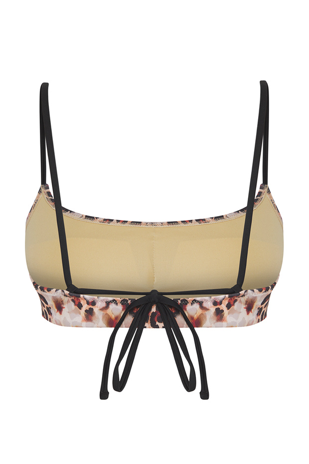 Çiçek Ve Leopar Mix Desenli Biyeli Bralette Kaplı Bikini Üstü TBESS25BU00048 - 9