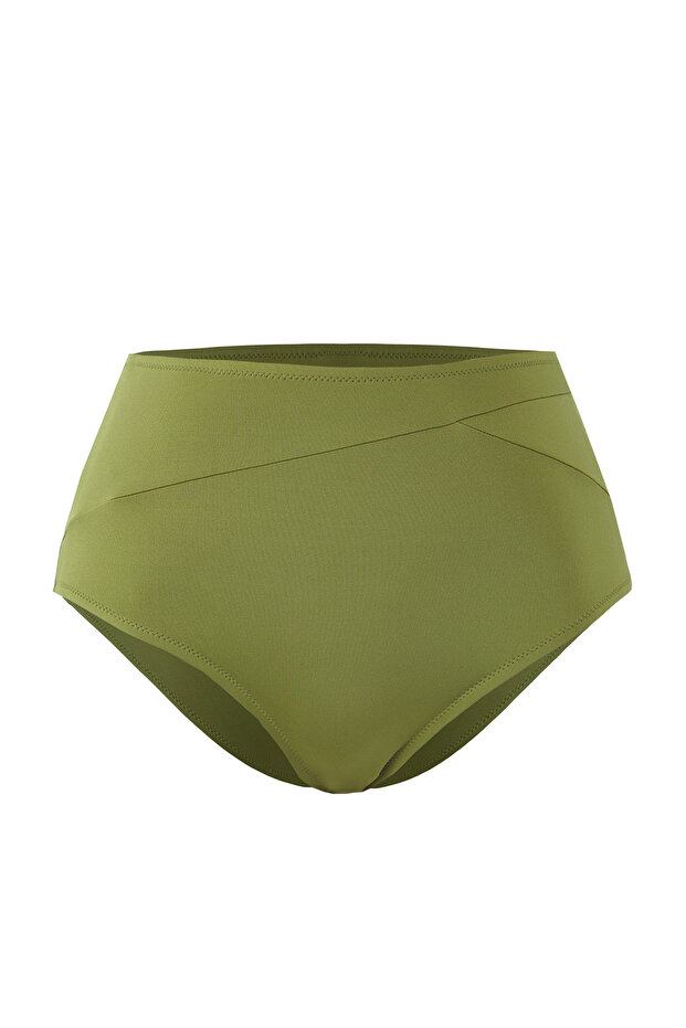 Yeşil Yüksek Bel Hipster Bikini Altı TBESS25BA00035 - 4