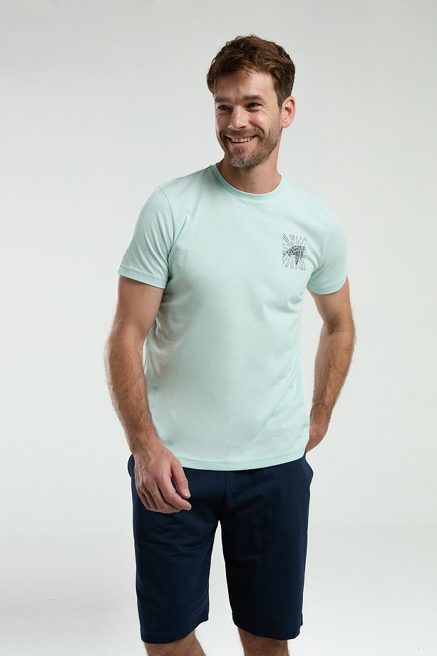 Erkek Caretta Caretta Desenli Kısa Kol Şort Pijama Takımı (Baba-Oğul Takım Yapılabilir) - 5