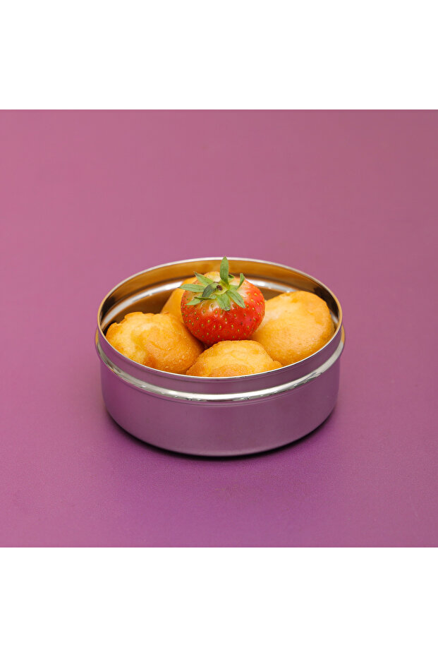 12.7 CM Round Stainless Steel Puri Dabba RF11472