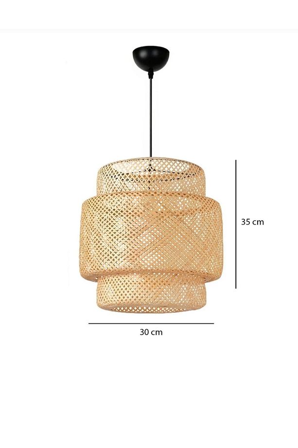 Bohem Rattan Bambu İskandinav Model Avize - 3