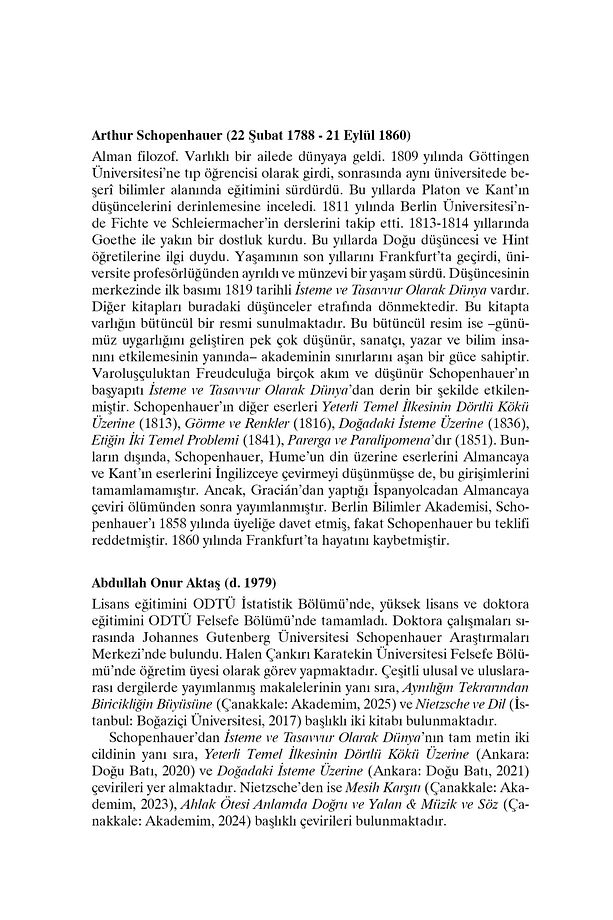 İsteme ve Tasavvur Olarak Dünya - II - 6