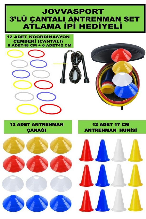 Antrenman Çantalı 3'lü Set Atlama Ipi - 1