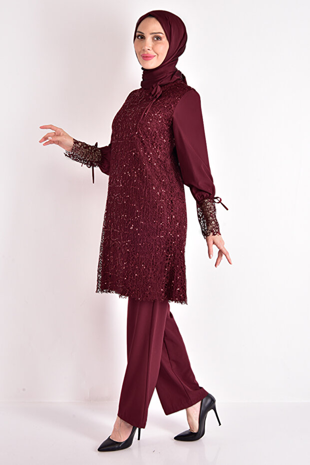 Pullu Kombin Bordo Asm2547 - 4