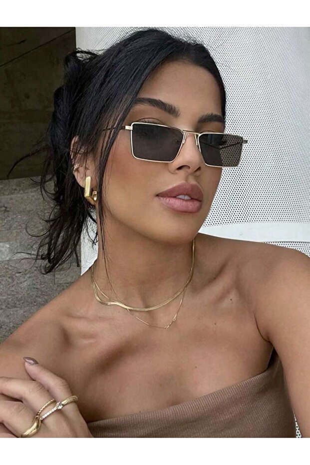 Retro Gold Slim Unisex Glasses