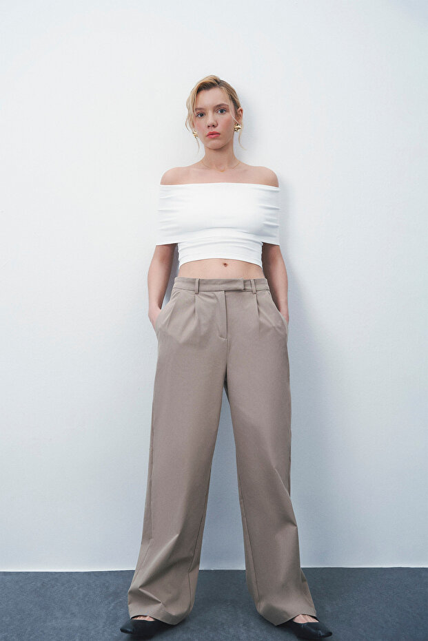 BEIGE CHARLOTTE PALAZZO PANT