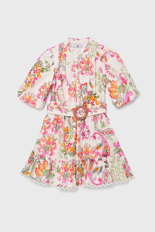 Desenli Poplin Elbise - 8