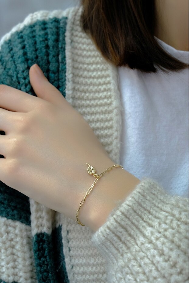 14 Ayar Ataş Yonca Bileklik - 2