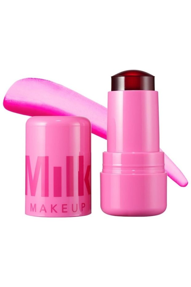 MILK MAKEUP Cooling Water Jelly Tint - Burst (Poppy Pink) | Hydrating Sheer Lip & Cheek Stain, 5g