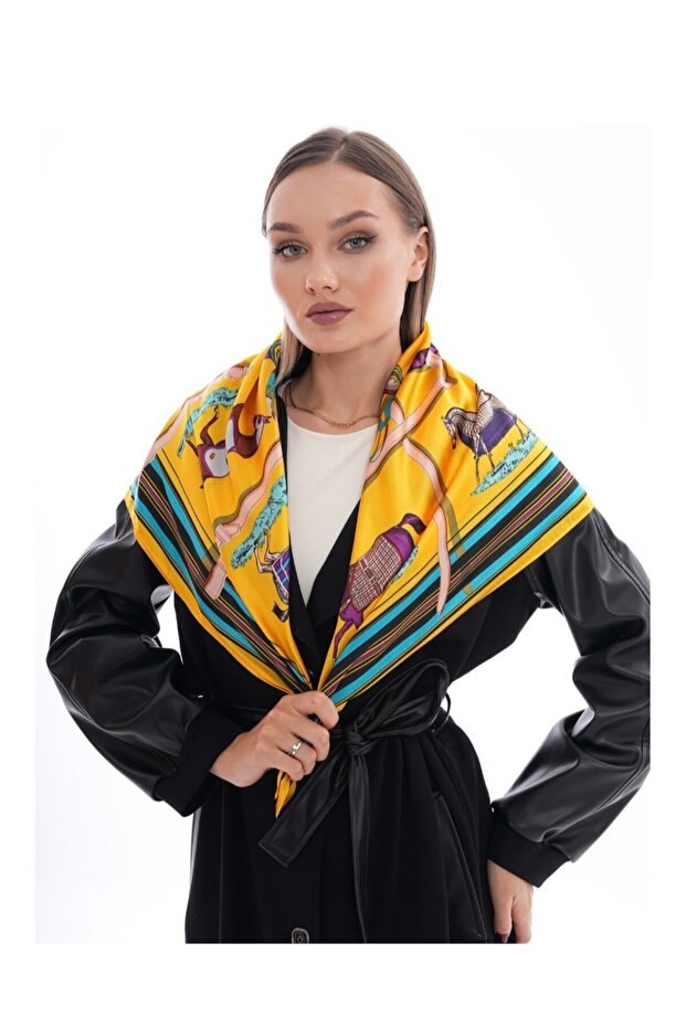 At Figür Sarı Fular - 1