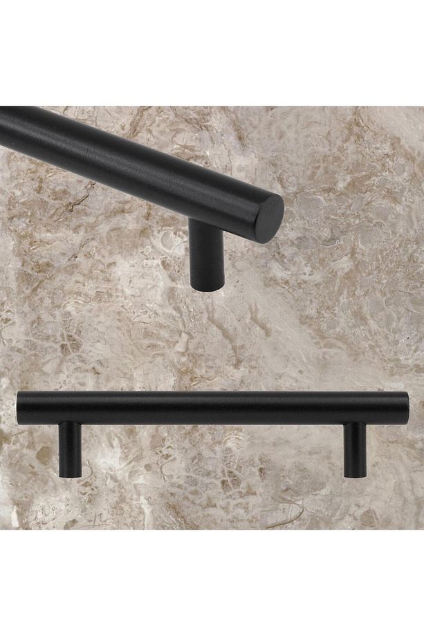 RoseMary 192 mm Mobilya Mutfak Çekmece Dolap Kapak Kulpu Kulbu 19.2 cm Mat Siyah Metal Kulp 10 ADET - 5