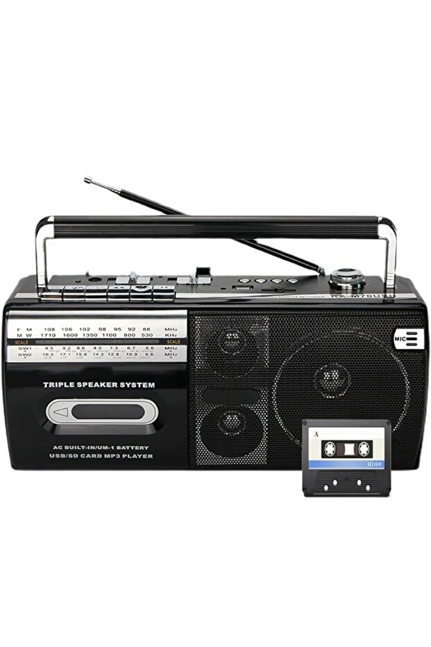 Handheld radio and cassette player supports USB and Bluetooth connectivity - 1