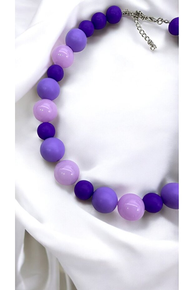 MOR LİLA BUBBLE TOP SUMMER KOLYE - 4