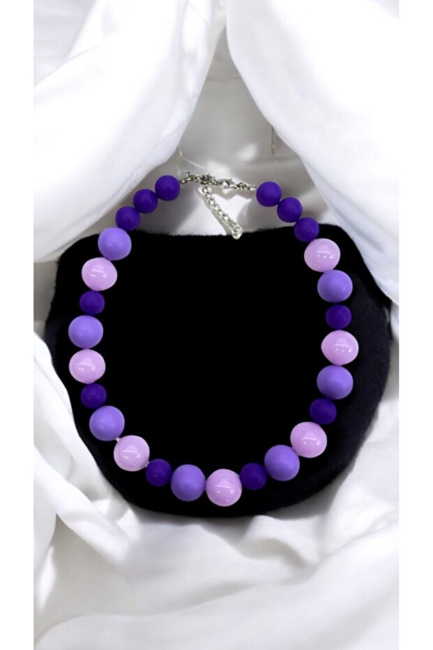 MOR LİLA BUBBLE TOP SUMMER KOLYE - 3