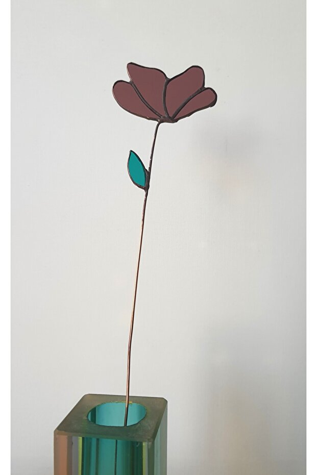 tekli modern vitray çiçek - 2