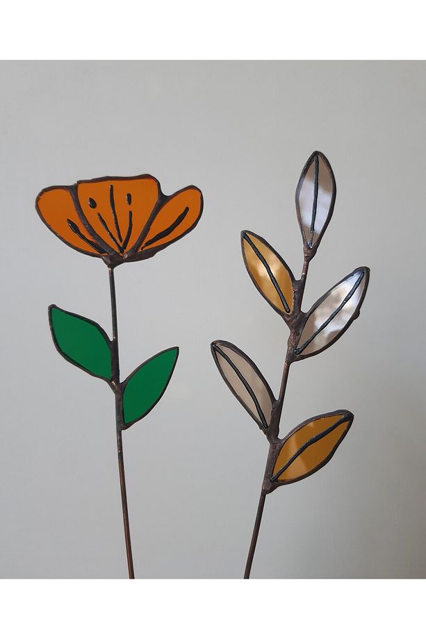 3 lü vitray çiçek - 4