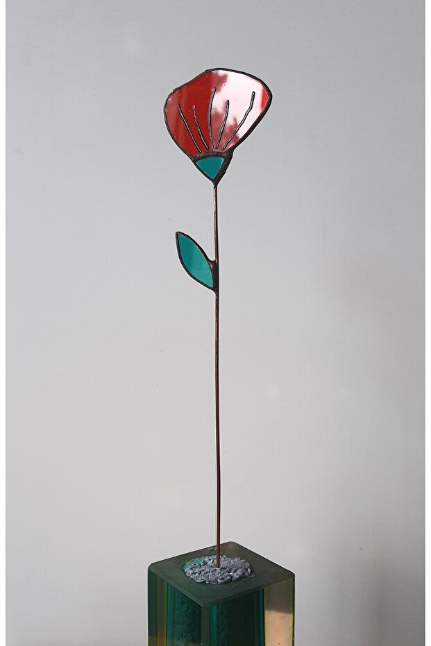 Tekli vitray  modern çiçek - 1