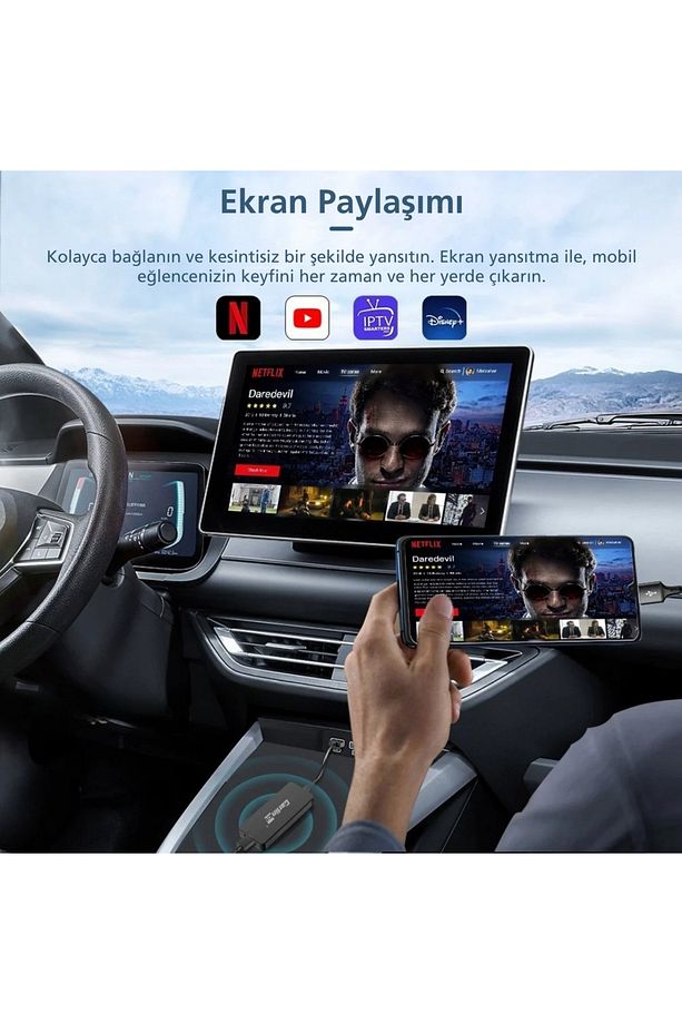 Carlinkit Multimedya Carplay Dönüştürücü CarPlay & Android Auto Apple-Android Head Unit - 6