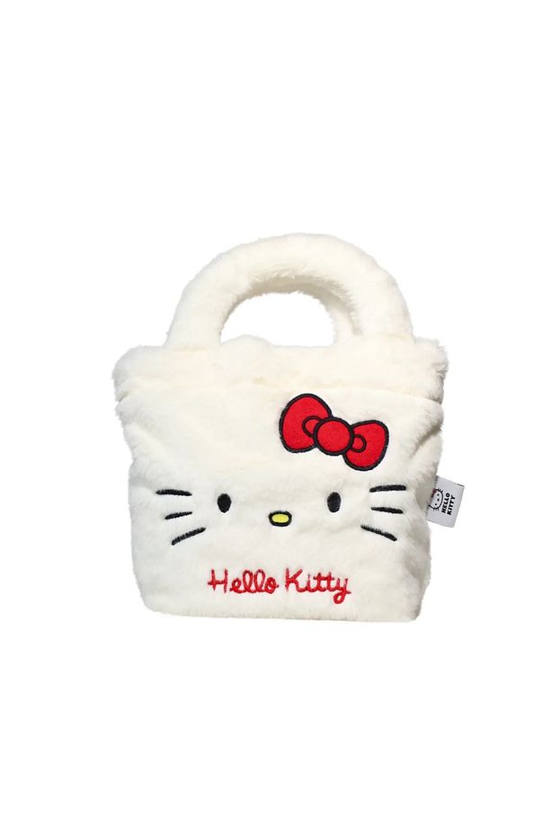 Wiggle Hello Kitty Yumuşak Peluş Tüylü Tek Bölmeli Mıknatıslı El Çantası - 1