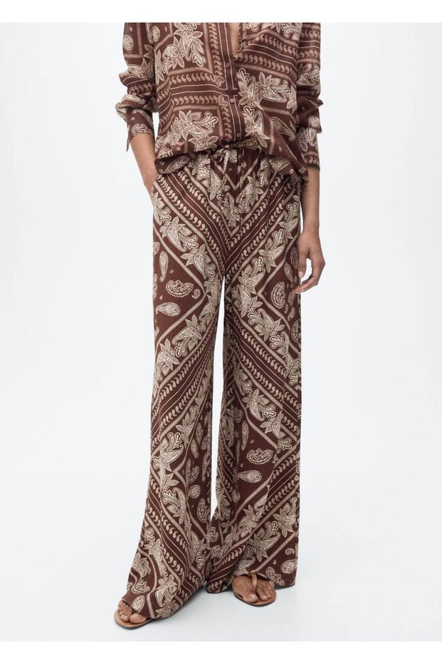 Shawl Patterned Wideleg Trousers