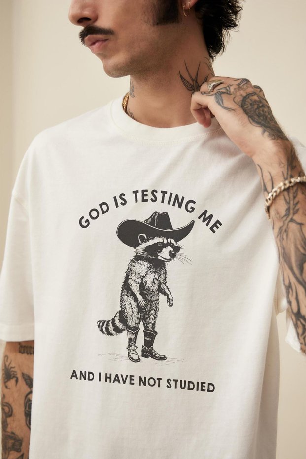Unisex Oversize God Is Testing Me Premium T-Shirt