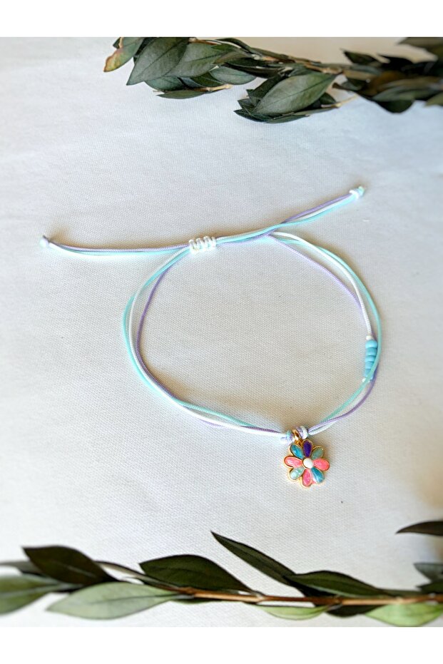 Multiple String Daisy Anklet Pastel Colored - 2