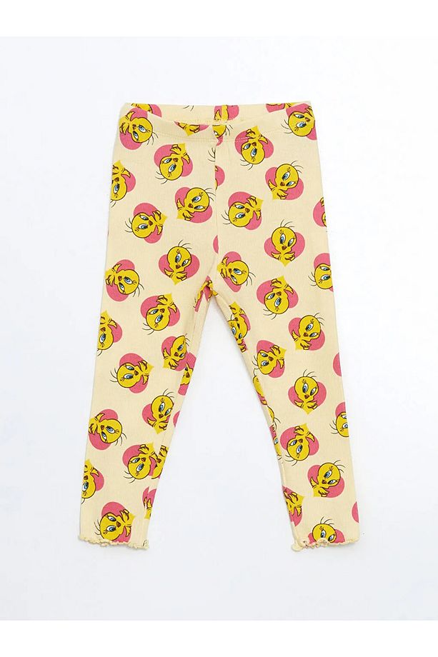Sarı Tweety Baskılı Kız Bebek Pijama Takımı - 4