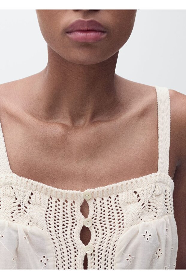 Combined Blouse with Openwork Details - 8