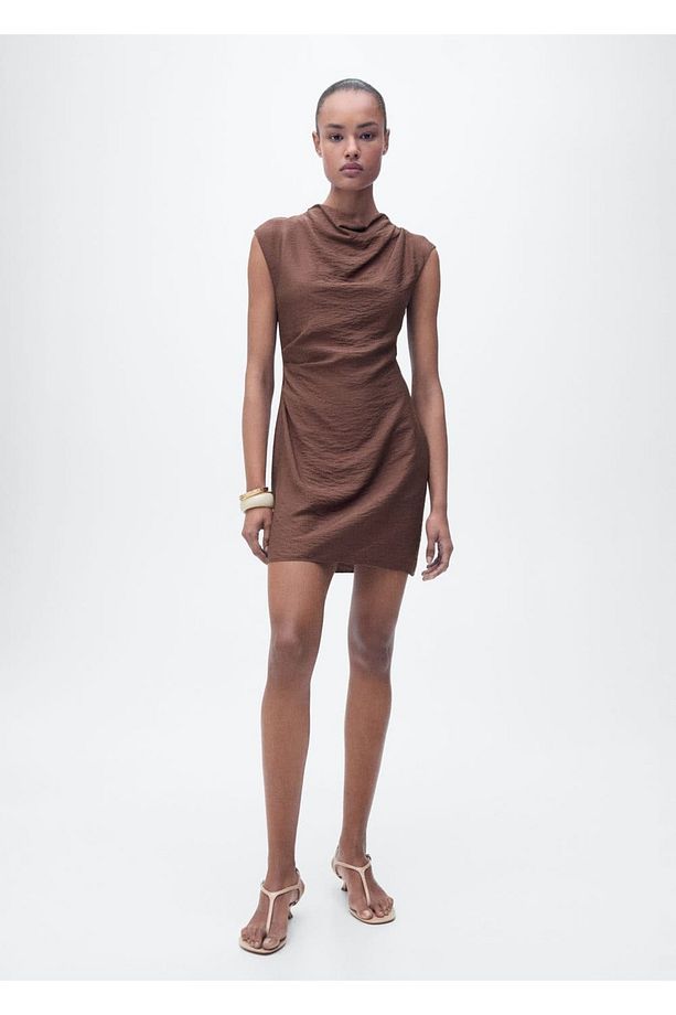Drape Dokulu Elbise - 2