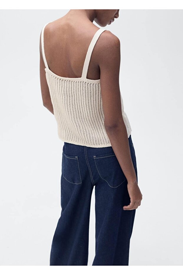 Combined Blouse with Openwork Details - 4
