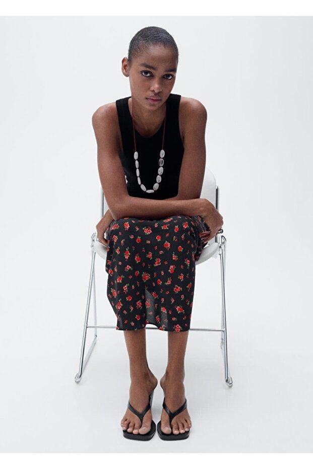 Uzun çiçekli evaze etek - 5